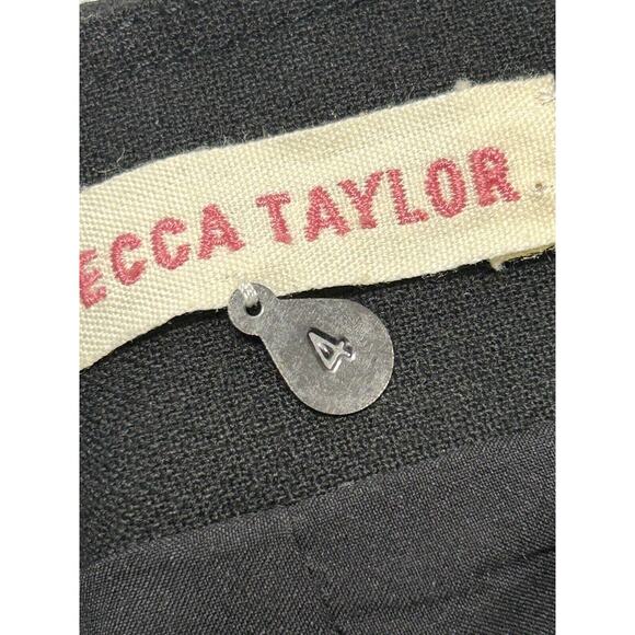 Rebecca Taylor Skirt Womens Size 4 Gray & Black Colorblock Panel Combo Woven - Picture 7 of 8